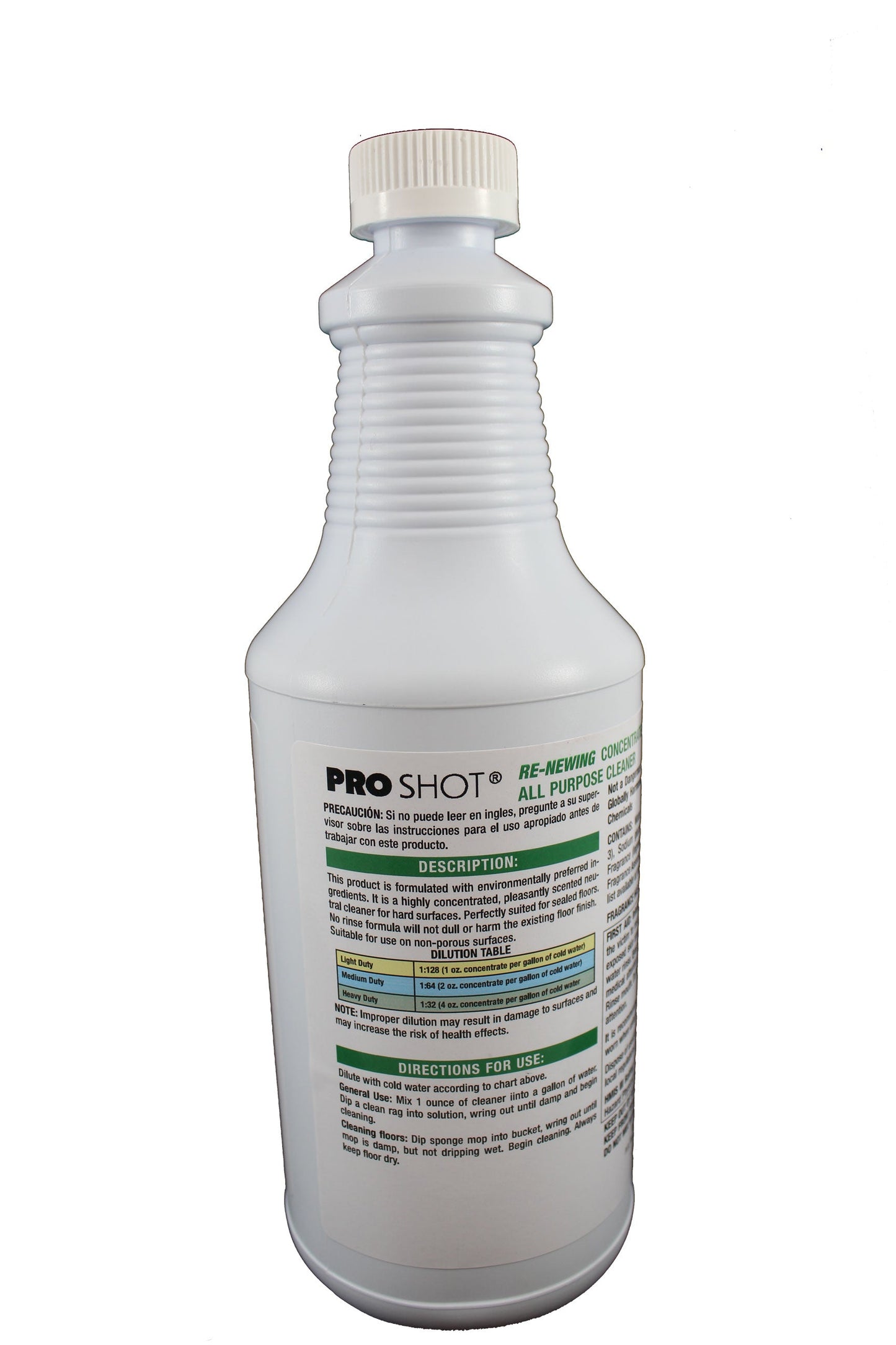 Pro Shot Re-Newing Concentrated All Purpose Cleaner 32 oz directions image